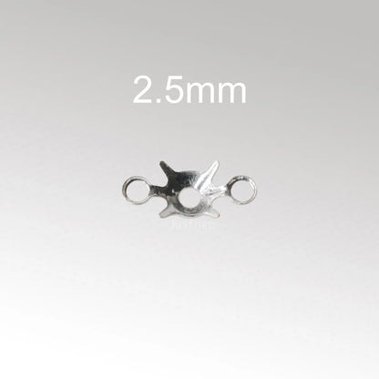 925 Sterling Silver CZ Link Connector Component blanks Settings With Double Loops for Jewelry Making Findings