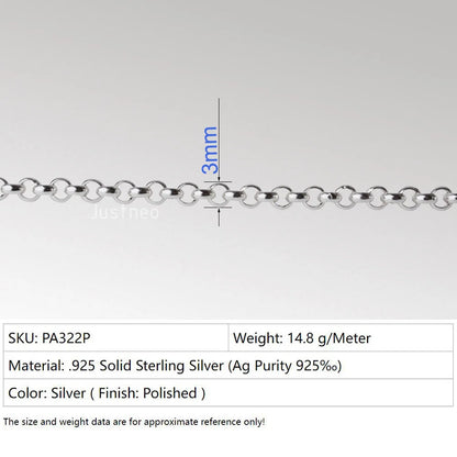 Silver Rolo Chain, 925 Silver Belcher Chains,Sterling Silver Rollo/Rolo Link Cable Chain for jewelry making Sterling Sil