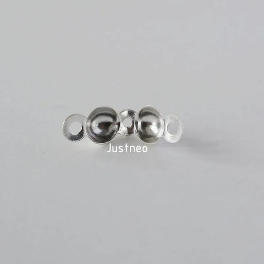 925 Silver Knot Cover Necklace End Cap Crimp Beads for Jewelry Making, DIY jewelry making accessories Crafts