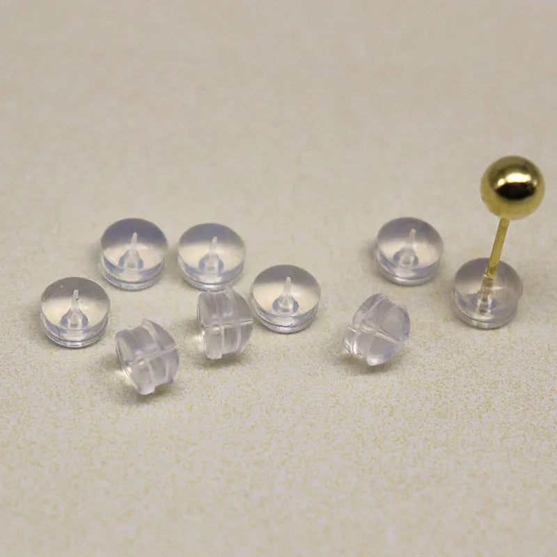 10 Pairs Earring Back with Silicon DIY Accessories for Jewelry Making Components Earring Post Earnut