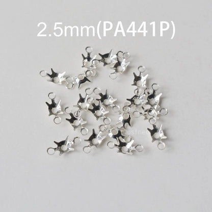 925 Sterling Silver CZ Link Connector Component blanks Settings With Double Loops for Jewelry Making Findings