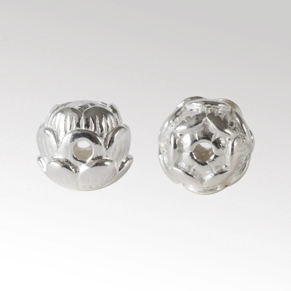 925 Sterling Silver lotus beads, DIY Silver Loose beads for Jewelry Making Findings