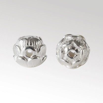 925 Sterling Silver lotus beads, DIY Silver Loose beads for Jewelry Making Findings