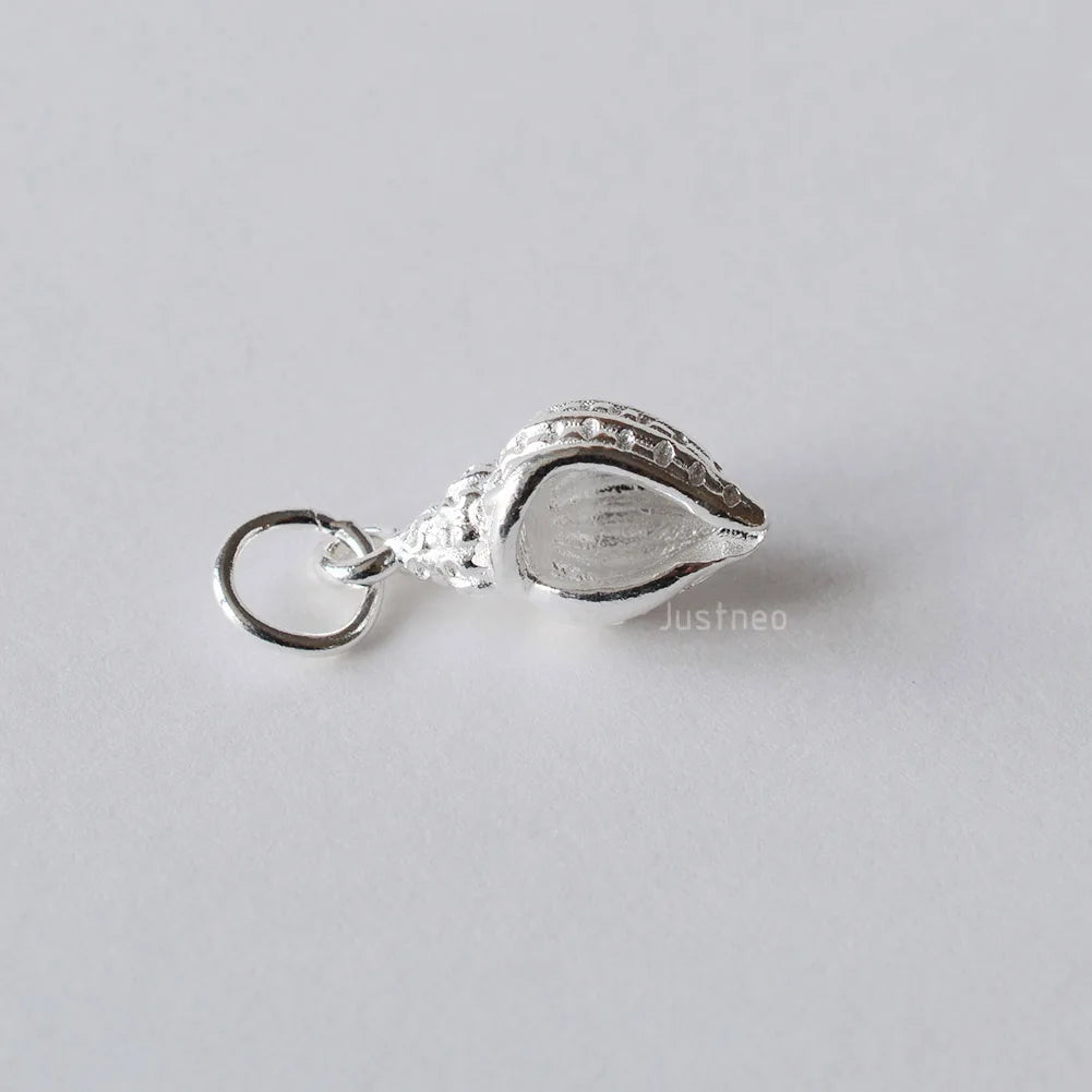Solid 925 Sterling silver Conch-shaped Charms