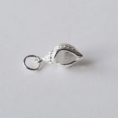 Solid 925 Sterling silver Conch-shaped Charms