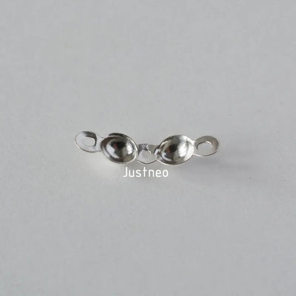 925 Silver Knot Cover Necklace End Cap Crimp Beads for Jewelry Making, DIY jewelry making accessories Crafts