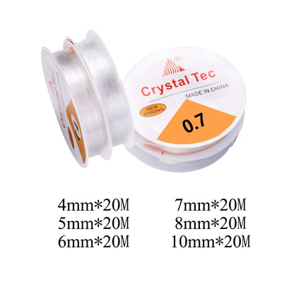 Cordon élastique élastique en cristal transparent, 20 à 100 mètres