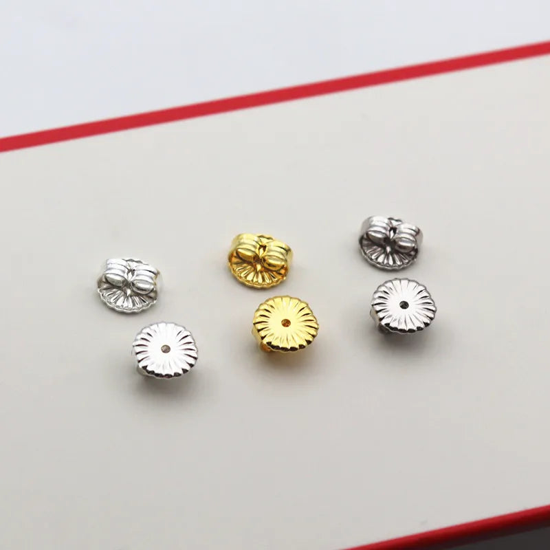 1Pair Solid 925 Sterling Silver Earnut 6mm Butterfly Earring Back Studs Stopper Ear Friction for Jewelry DIY Making 1 Pair