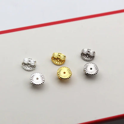 1Pair Solid 925 Sterling Silver Earnut 6mm Butterfly Earring Back Studs Stopper Ear Friction for Jewelry DIY Making 1 Pair
