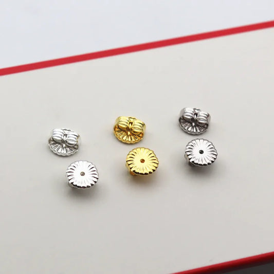 1Pair Solid 925 Sterling Silver Earnut 6mm Butterfly Earring Back Studs Stopper Ear Friction for Jewelry DIY Making 1 Pair