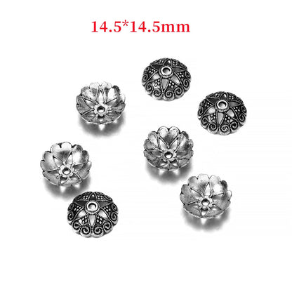 14.5mm 6-Petal Peach Heart Flower Bead Caps, 20pcs