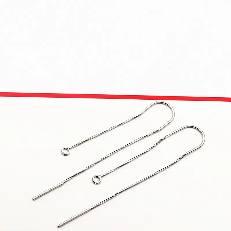 1Pair Solid 925 Sterling Silver Earring Wire Open Loop DIY Jewelry Making for Women Accessories Finding Hypoallergenic 1 Pair