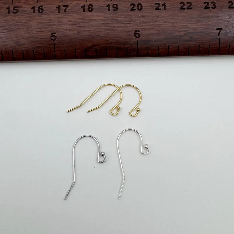 1Pair Solid 925 Sterling Silver Earring Hooks 0.6mm DIY Accessories Making Ear Hook in Various Color Components Finding