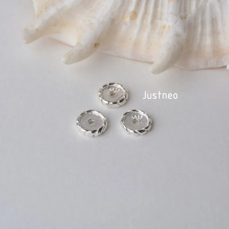 solid 925 sterling silver charm beads, spacer loose bead with 1mm hole jewelry diy components accessories