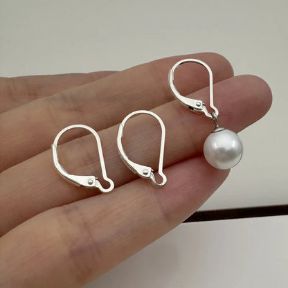 1Pair Solid 925 Sterling Silver Earring Hooks French Ear 15mm DIY Jewelry Making Accessories Finding Components