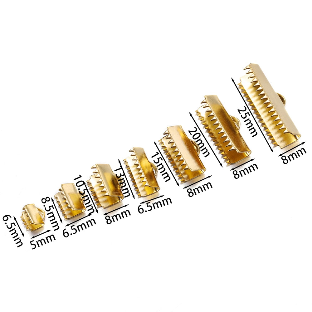 Stainless Steel Crimp End Bead Buckle Tip, 20-30pcs