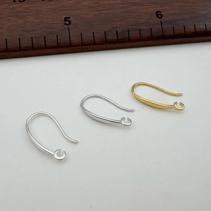1Pair Solid 925 Sterling Silver Earring Hooks 16mm DIY Accessories Simple Ear Hooks Pearl Components Making