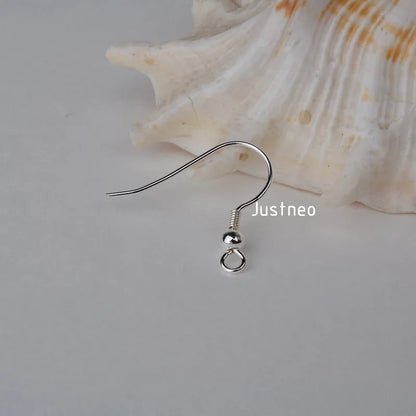 Solid 925 Sterling Silver Earring Hooks with Coil and 3 mm Ball Beads ,1pair