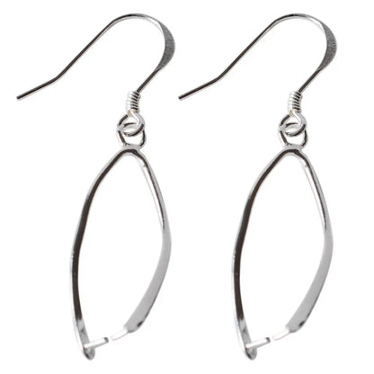 Solid .925 Sterling Silver Fish Hook Ear Wires with Pinch Bails, Silver Pendant Clasp Earring Hooks for DIY Jewelry Making