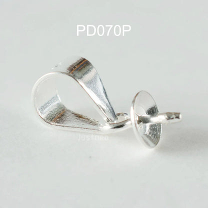 solid 925 sterling silver eye pin with cap and slide pinch bail necklace pendant connector,jewelry diy