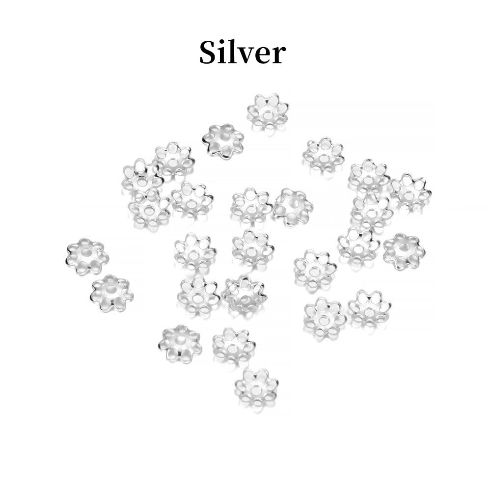 6mm Hollow Flower Metal Spacer Bead Caps, 600pcs