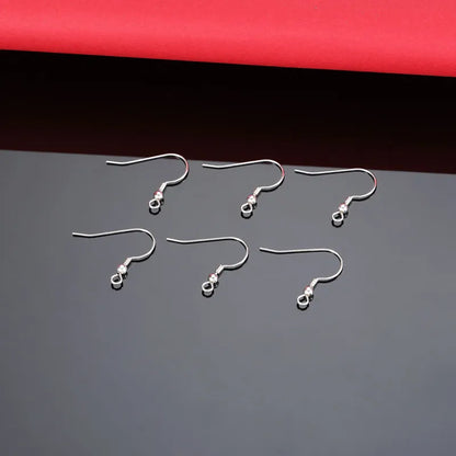 1Pair Solid 925 Sterling Silver Earring Hooks with Loop 18k Gold Color DIY Accessories Making Materials Finding