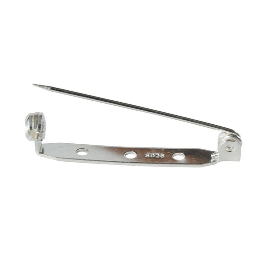 Solid 925 Sterling Silver Breastpin Safty-Closure Needle Lapel Stick, Handmade  DIY Blank Stick Pins Brooches Findings