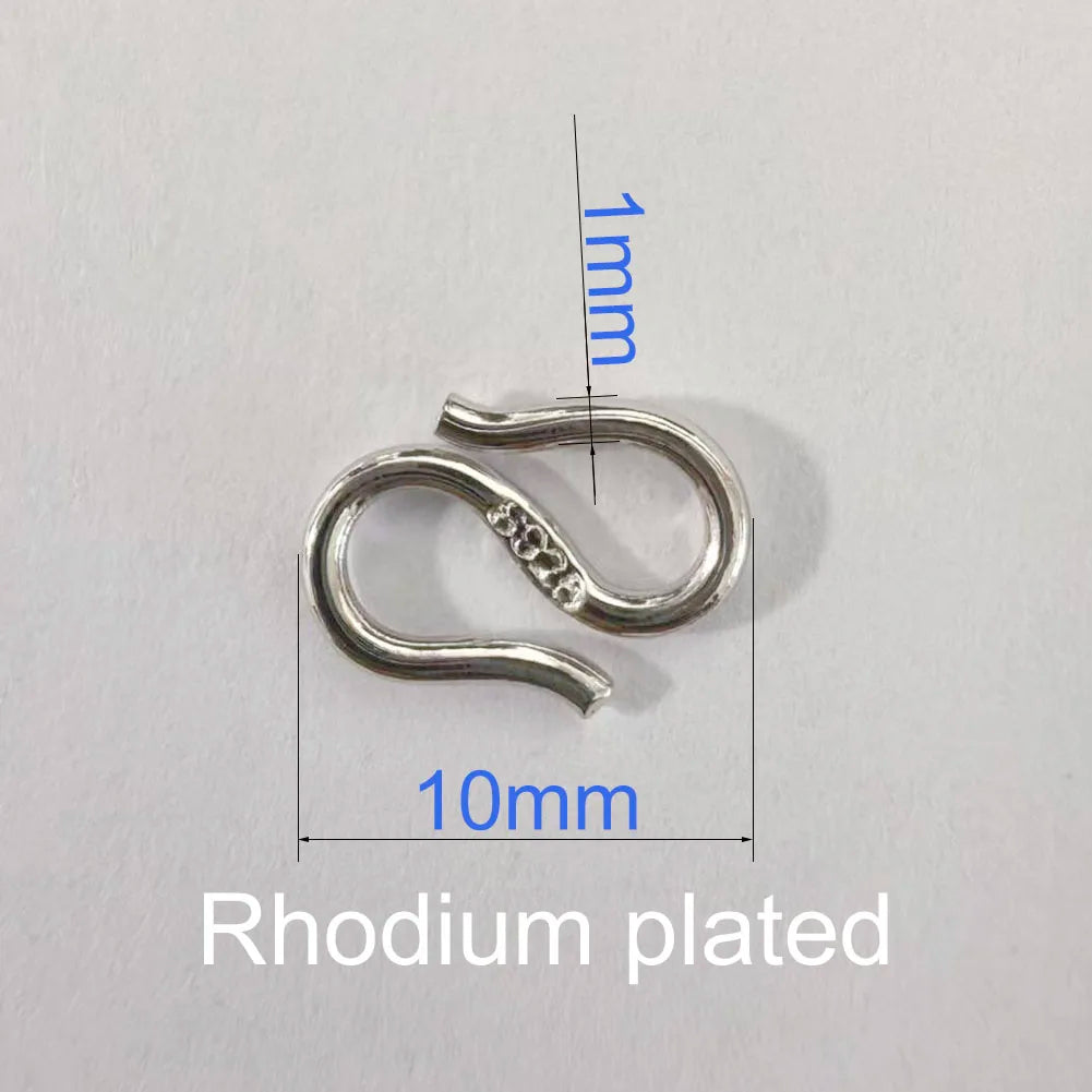 Solid 925 Sterling Silver S-shaped Clasp Hook  ,1piece