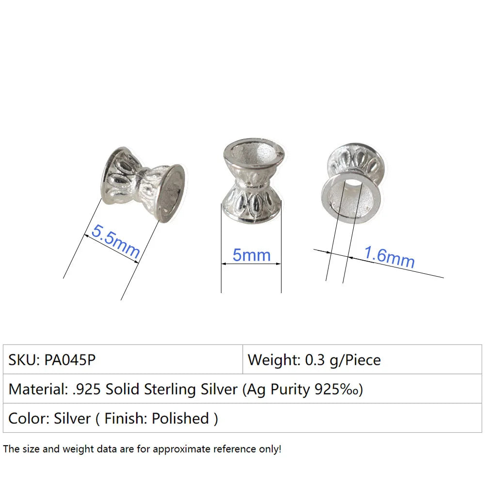 925 Sterling Silver Double Side Flower Beads Caps Spacer Beads for DIY Bracelet Necklace Jewelry Making