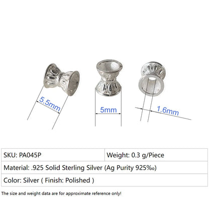 925 Sterling Silver Double Side Flower Beads Caps Spacer Beads for DIY Bracelet Necklace Jewelry Making