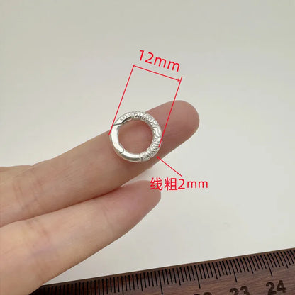 1PCS Solid 925 Sterling Silver 12mm Spring Clasp Round  DIY Jewelry Making Cloud Connector  Accessories Finding