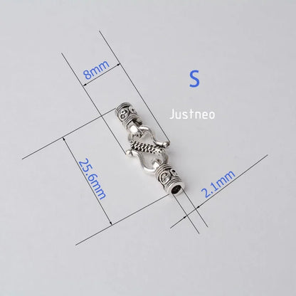 Antiqued solid 925 sterling silver S Clasp Leather Cord End Cap , silver jewelry diy findings/components