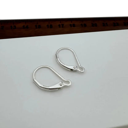 1Pair Solid 925 Sterling Silver Earring Hooks French Ear 15mm DIY Jewelry Making Accessories Finding Components