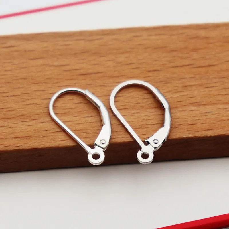 Solid 925 Sterling Silver French Hooks Earring Wire Leverback Hinged with Open Jump Ring DIY Jewelry Finding Snap Makings
