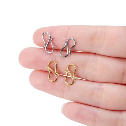 Gold S Shape End Clasps, 20pcs