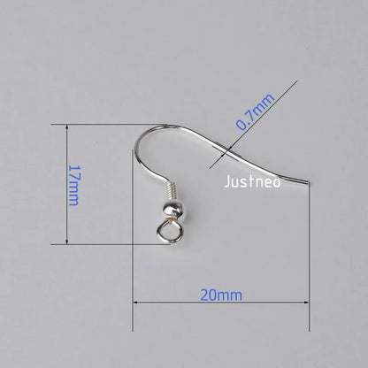 Solid 925 Sterling Silver Earring Hooks with Coil and 3 mm Ball Beads ,1pair