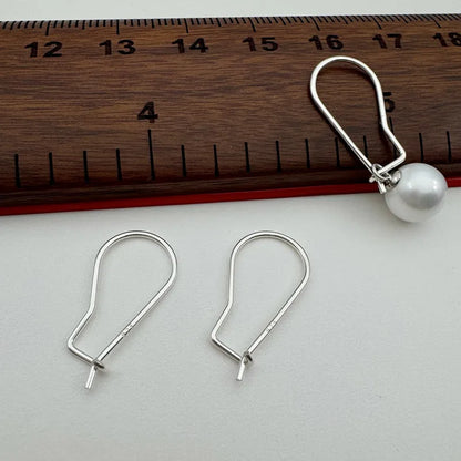 1Pair Solid 925 Sterling Silver 6x18mm Earring Hooks Women Ear Korean Style DIY Accessories Finding Components