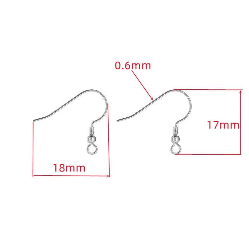 1Pair Solid 925 Sterling Silver Earring Hooks with Loop 18k Gold Color DIY Accessories Making Materials Finding