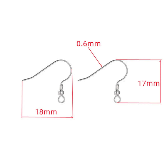 1Pair Solid 925 Sterling Silver Earring Hooks with Loop 18k Gold Color DIY Accessories Making Materials Finding