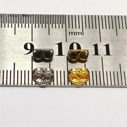 1Pair Solid 925 Sterling Silver Earnut 6mm Butterfly Earring Back Studs Stopper Ear Friction for Jewelry DIY Making 1 Pair