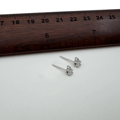 1Pair Solid 925 Sterling Silver Earring Studs with Open Jump RIng 3mm-5mm 4mm DIY Jewelry Making Accessories Finding