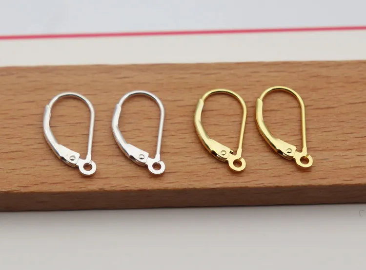 Solid 925 Sterling Silver French Hooks Earring Wire Leverback Hinged with Open Jump Ring DIY Jewelry Finding Snap Makings
