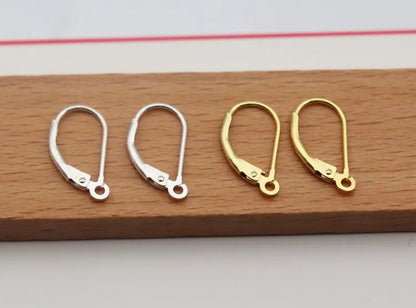 Solid 925 Sterling Silver French Hooks Earring Wire Leverback Hinged with Open Jump Ring DIY Jewelry Finding Snap Makings