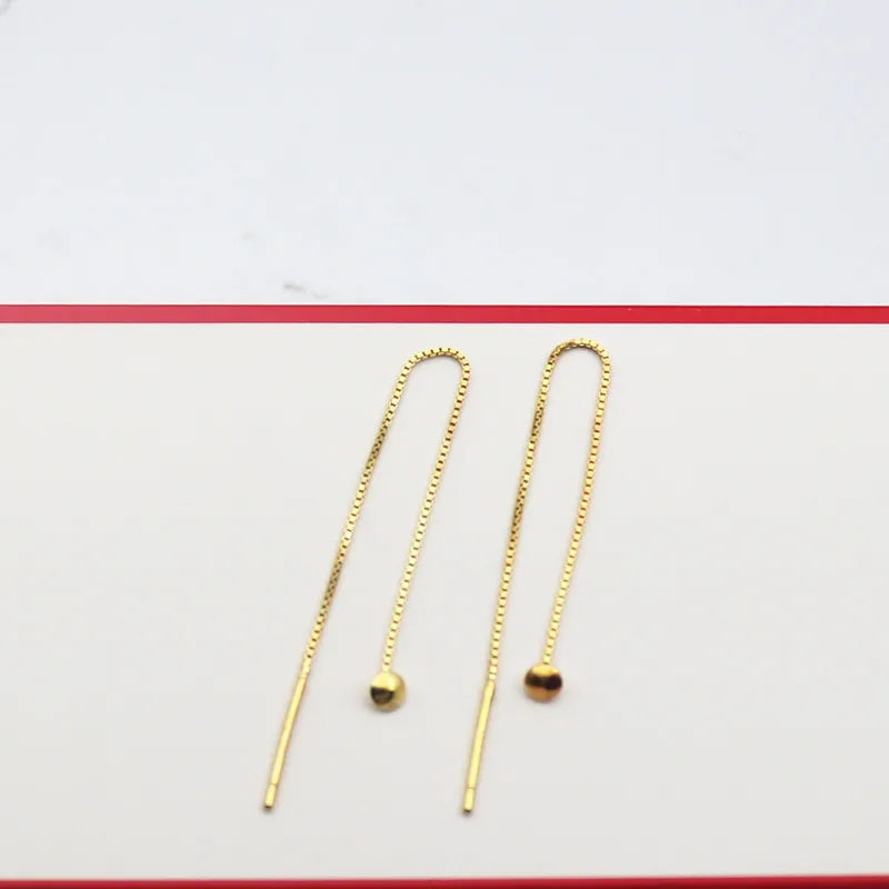 1 Pair Solid 925 Sterling Silver Earwire with Headpin EarThread Round Beads Jewelry Making DIY Finding Component Dangle Earring