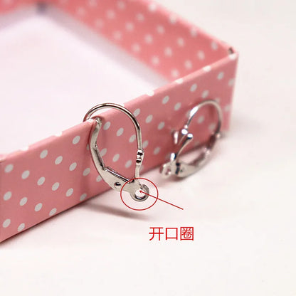 100% 925 Sterling Silver Earwire Hooks Hinged French Leverback with Open Jump Ring Snap Women DIY Original Findings