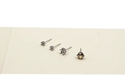 925 Sterling Silver DIY Accessories Earring Stud 6 Claw Settings for Round Crystal Beans Inlaying Findings Jewelry 6 5 4 3mm