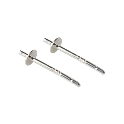 925 Sterling Silver blank post stud earrings with Flat Pad for jewelry making