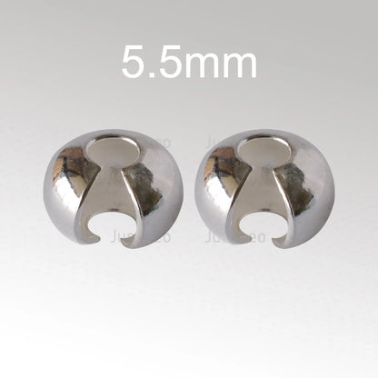 Silver Crimp Cover Bead, 925 Sterling Silver Loose Crimp Bead Knot Cover Hypoallergenic for Jewelry Making