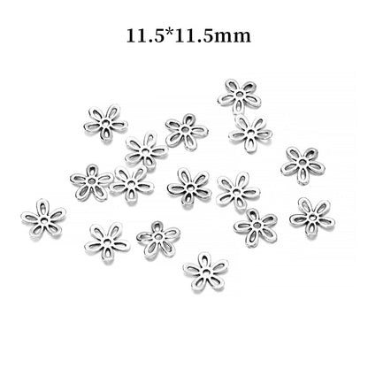 11.5mm 5-Petal Hollow Antique Bead Caps, 50pcs