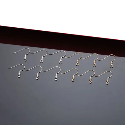 1Pair Solid 925 Sterling Silver Earring Hooks with Loop 18k Gold Color DIY Accessories Making Materials Finding